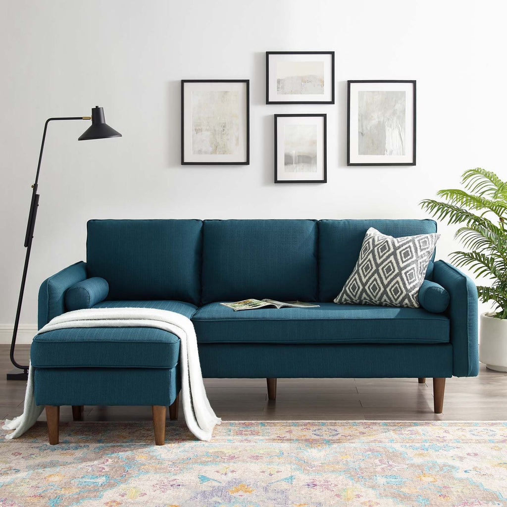 Canapé sectionnel Naples - Tissu bleu marine