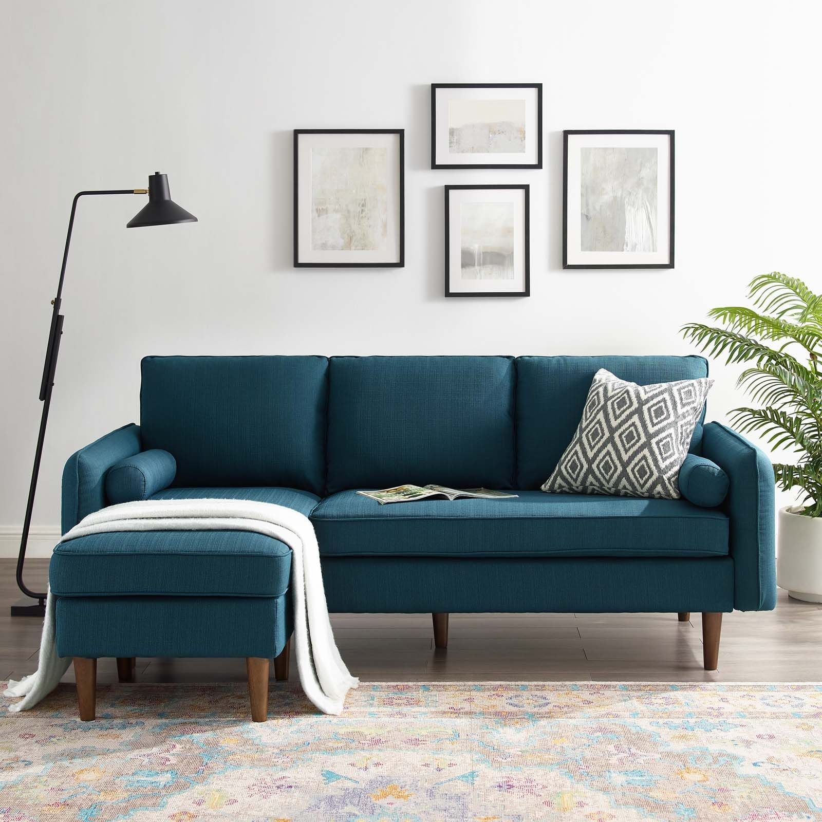 Canapé sectionnel Naples - Tissu bleu marine