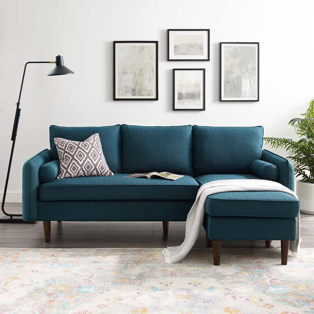 Canapé sectionnel Naples - Tissu bleu marine