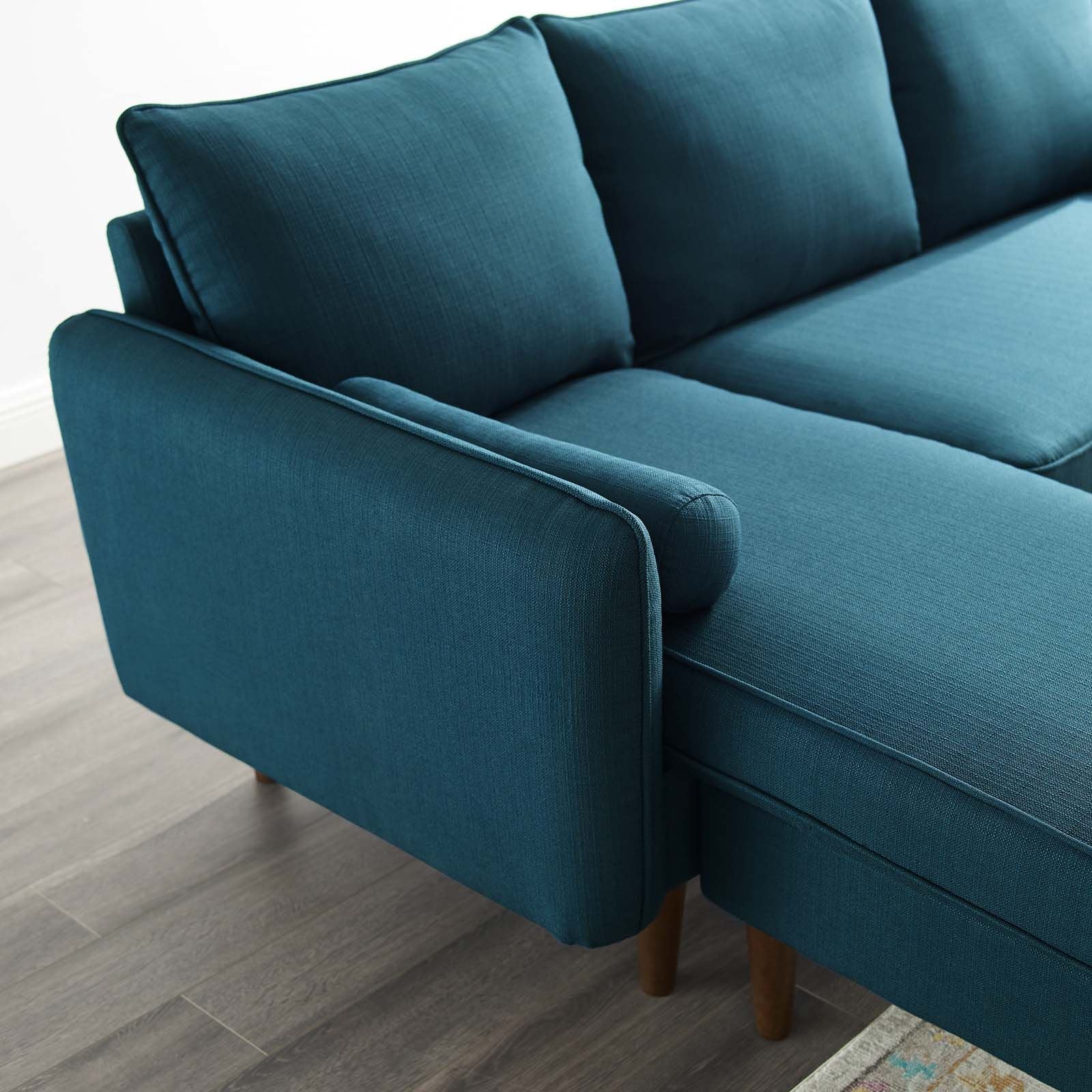 Canapé sectionnel Naples - Tissu bleu marine
