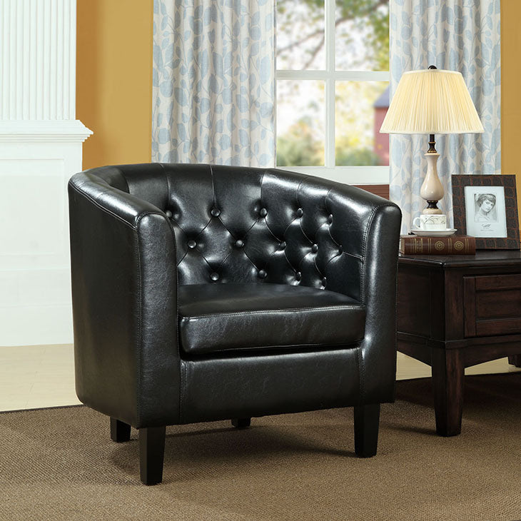 Chaise Chance en similicuir - Noir
