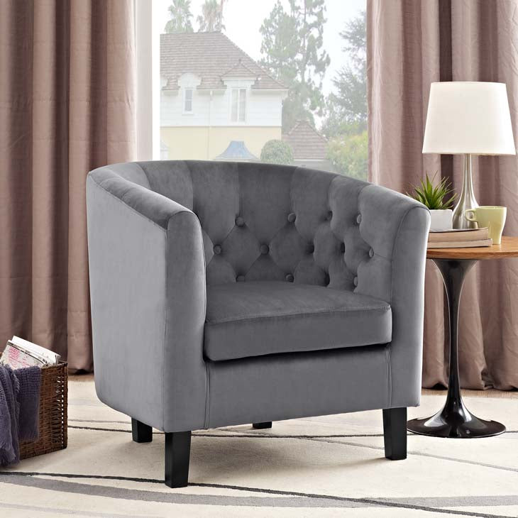 Chaise Chance en velours - Gris