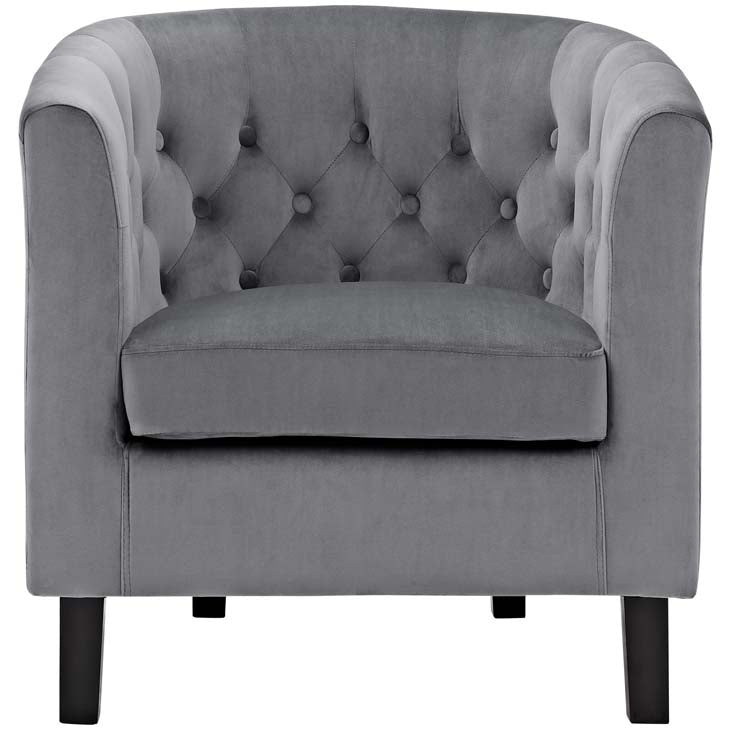 Chaise Chance en velours - Gris