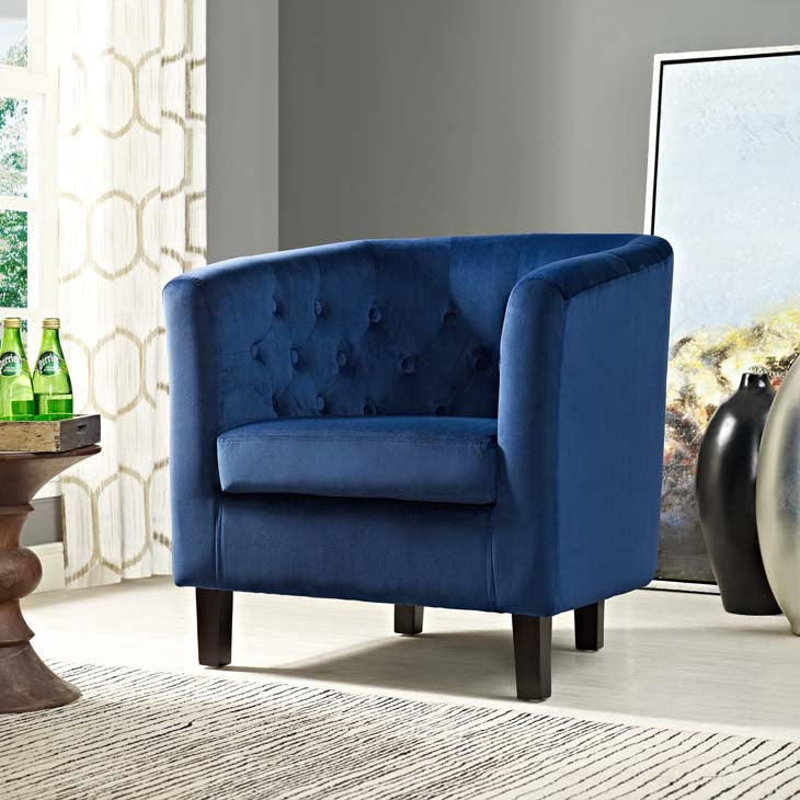 Chaise Chance en velours - Bleu marine